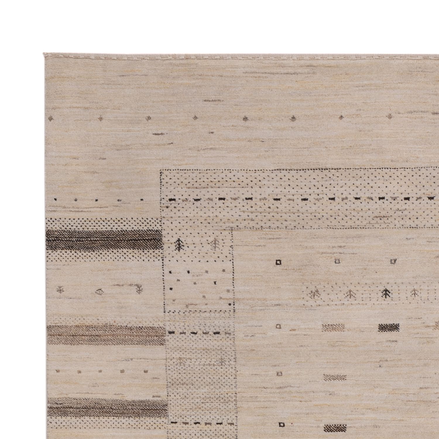 Gabbeh koberec - Loribaft Indus - 245 x 174 cm - světle béžová