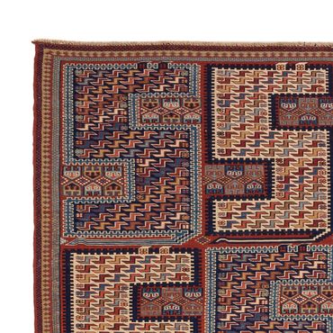 Tapete Kelim - Oriental - Soumak - 212 x 170 cm - multicolorido