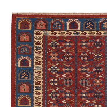 Tapete Kelim - Oriental - Soumak - 228 x 175 cm - ferrugem