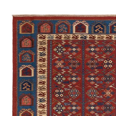 Tapete Kelim - Oriental - Soumak - 229 x 175 cm - ferrugem