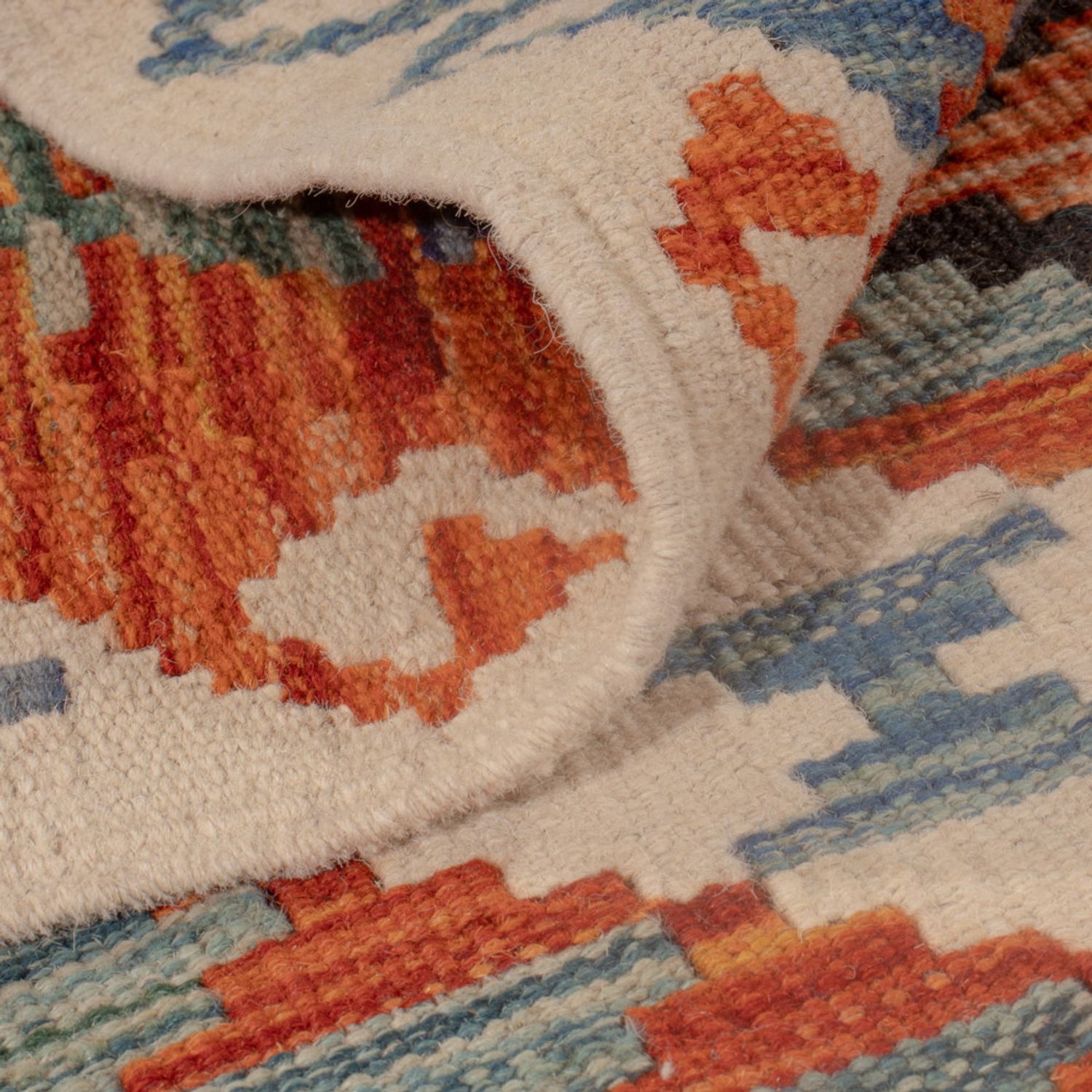 Kelim Rug - Splash square  - 102 x 101 cm - multicolored