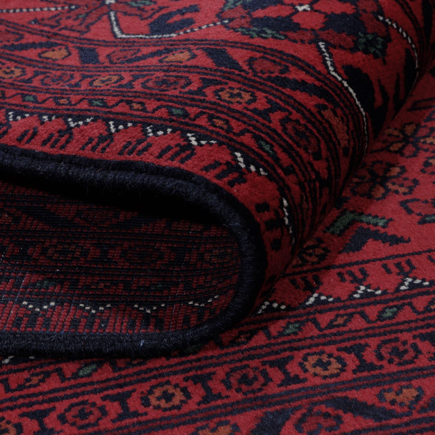 Afghansk matta - Kunduz - Kungliga - 189 x 154 cm - röd