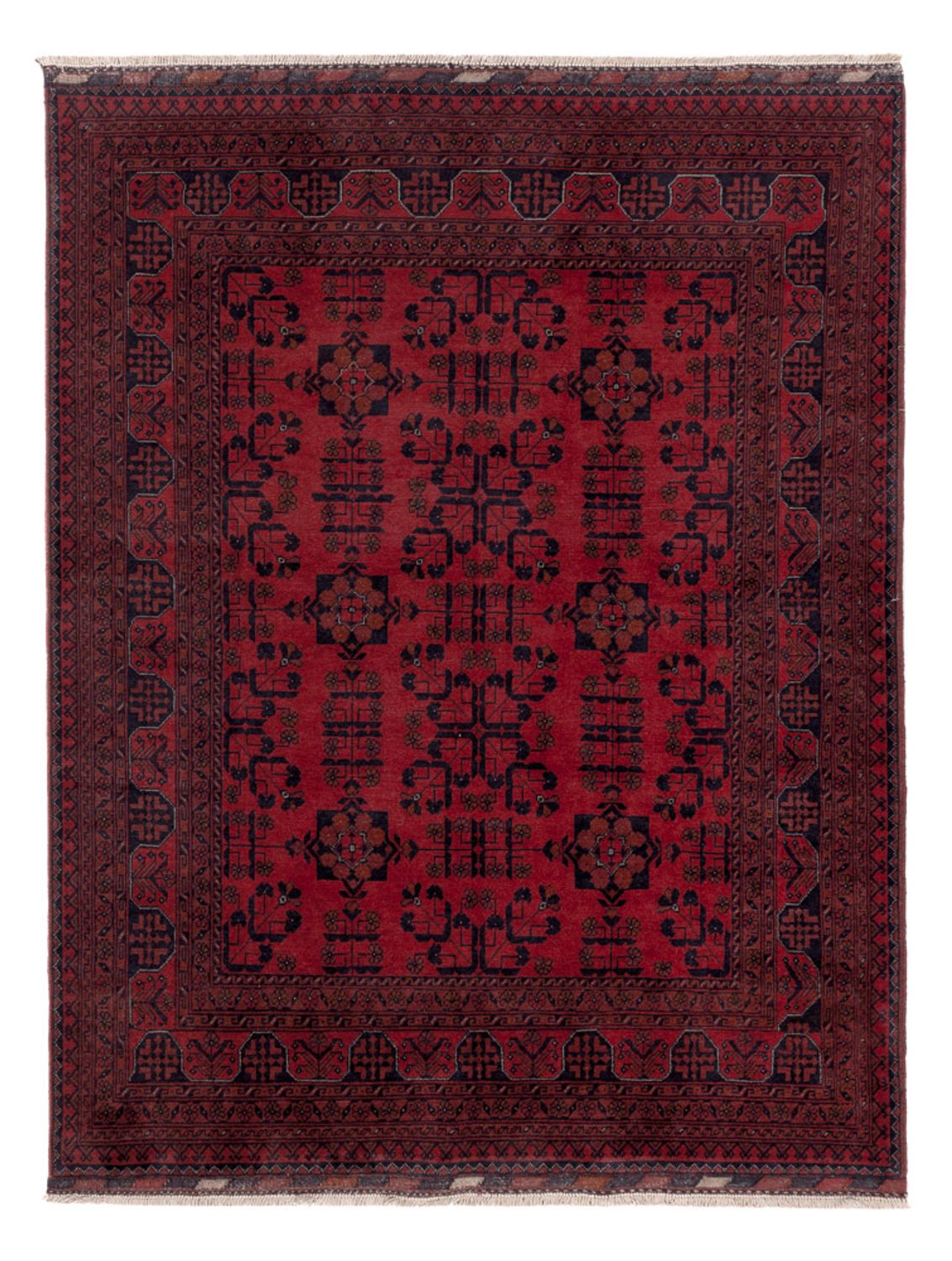 Afghan Rug - Kunduz - 196 x 151 cm - red