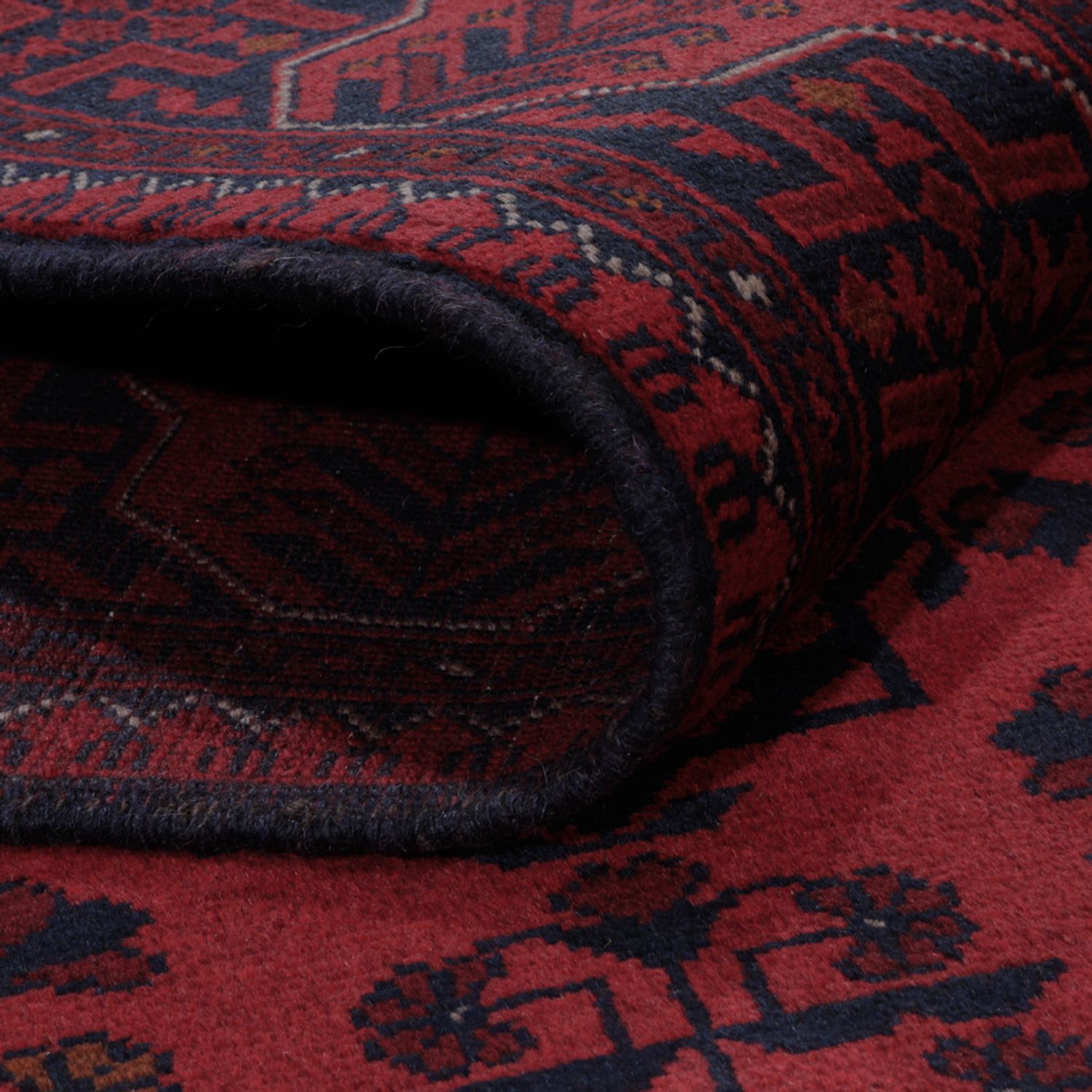 Afghansk matta - Kunduz - 191 x 155 cm - röd