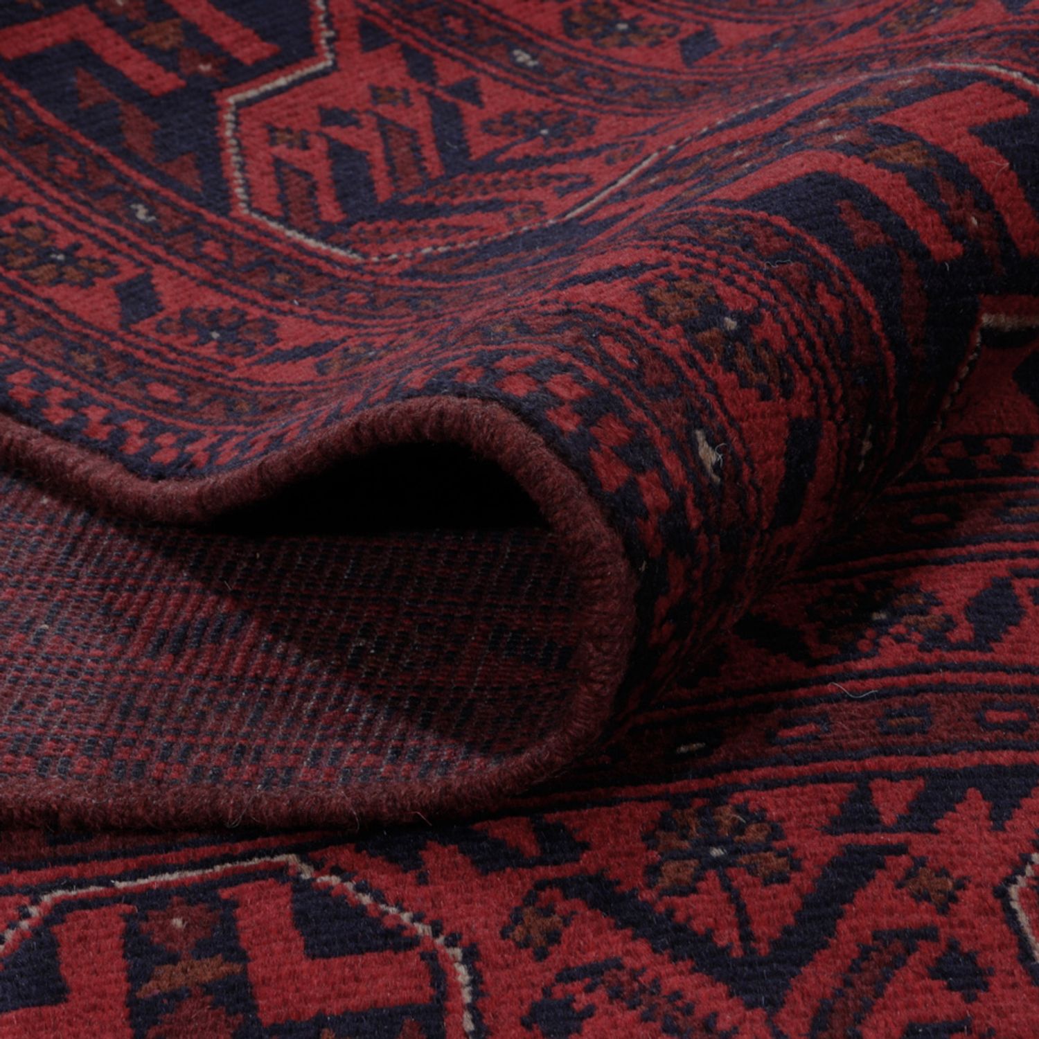 Afghansk matta - Kunduz - 191 x 151 cm - röd