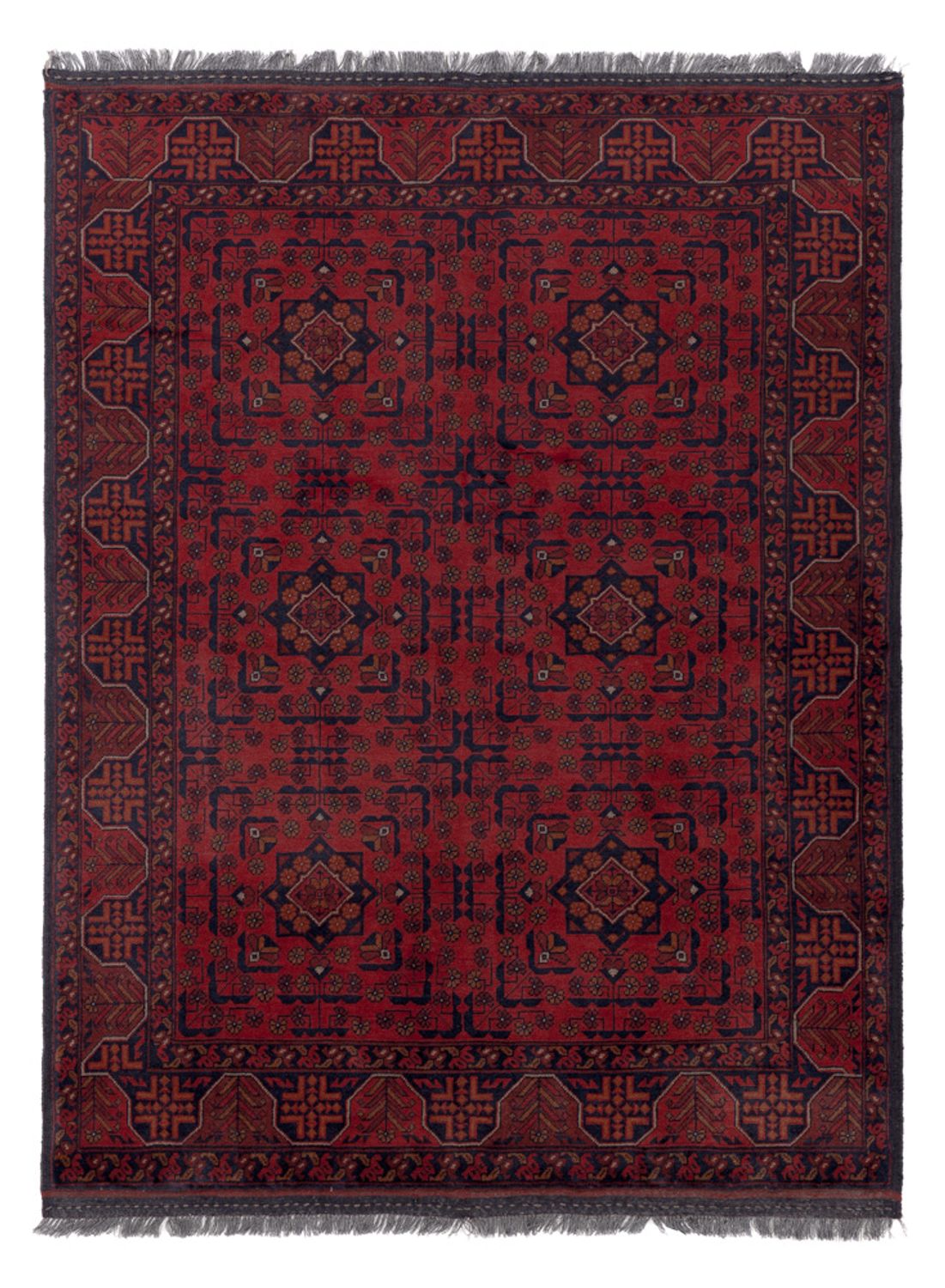 Afghánský koberec - Kunduz - 193 x 149 cm - červená