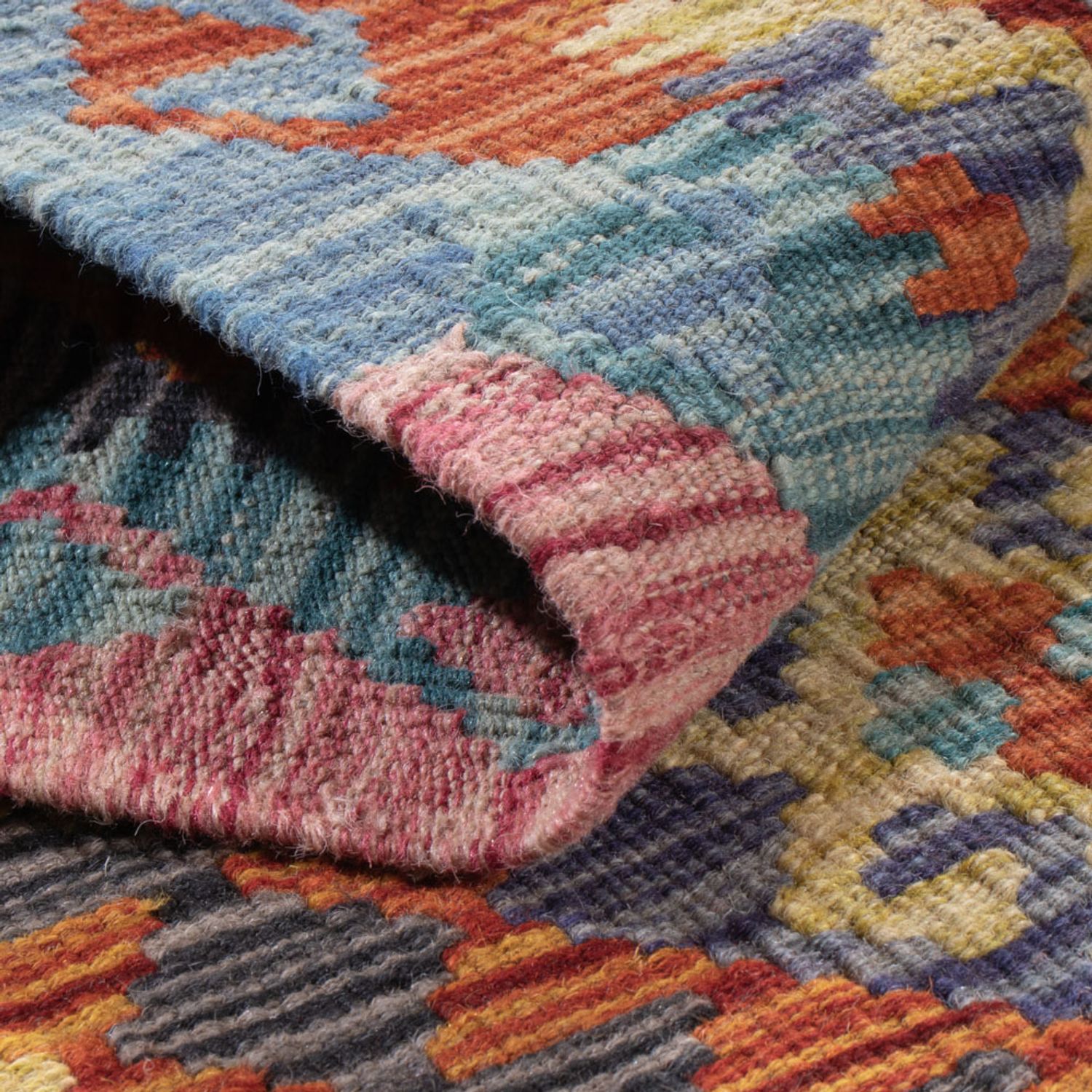 Runner Kelim Rug - Splash - 202 x 60 cm - multicolored