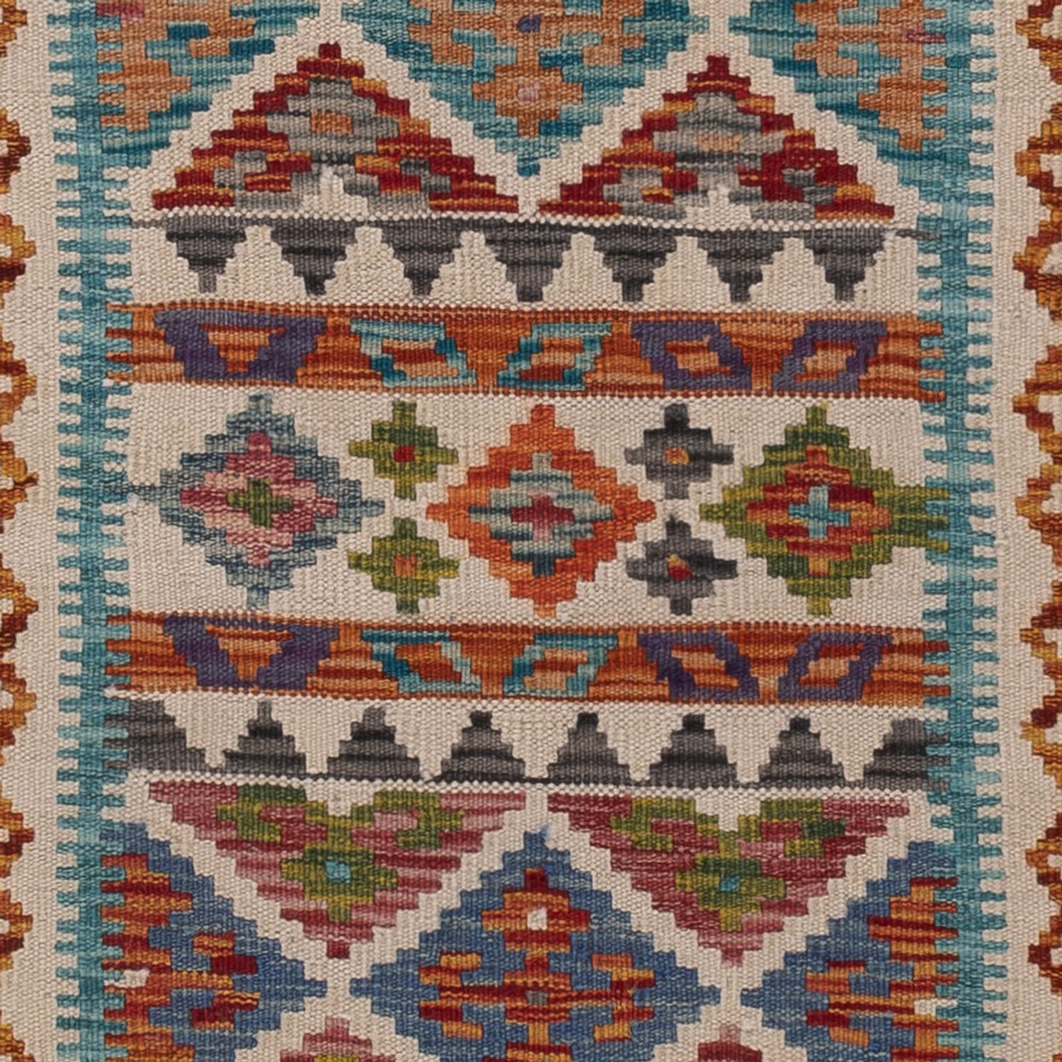 Løper Kelimteppe - Splash - 193 x 58 cm - flerfarget