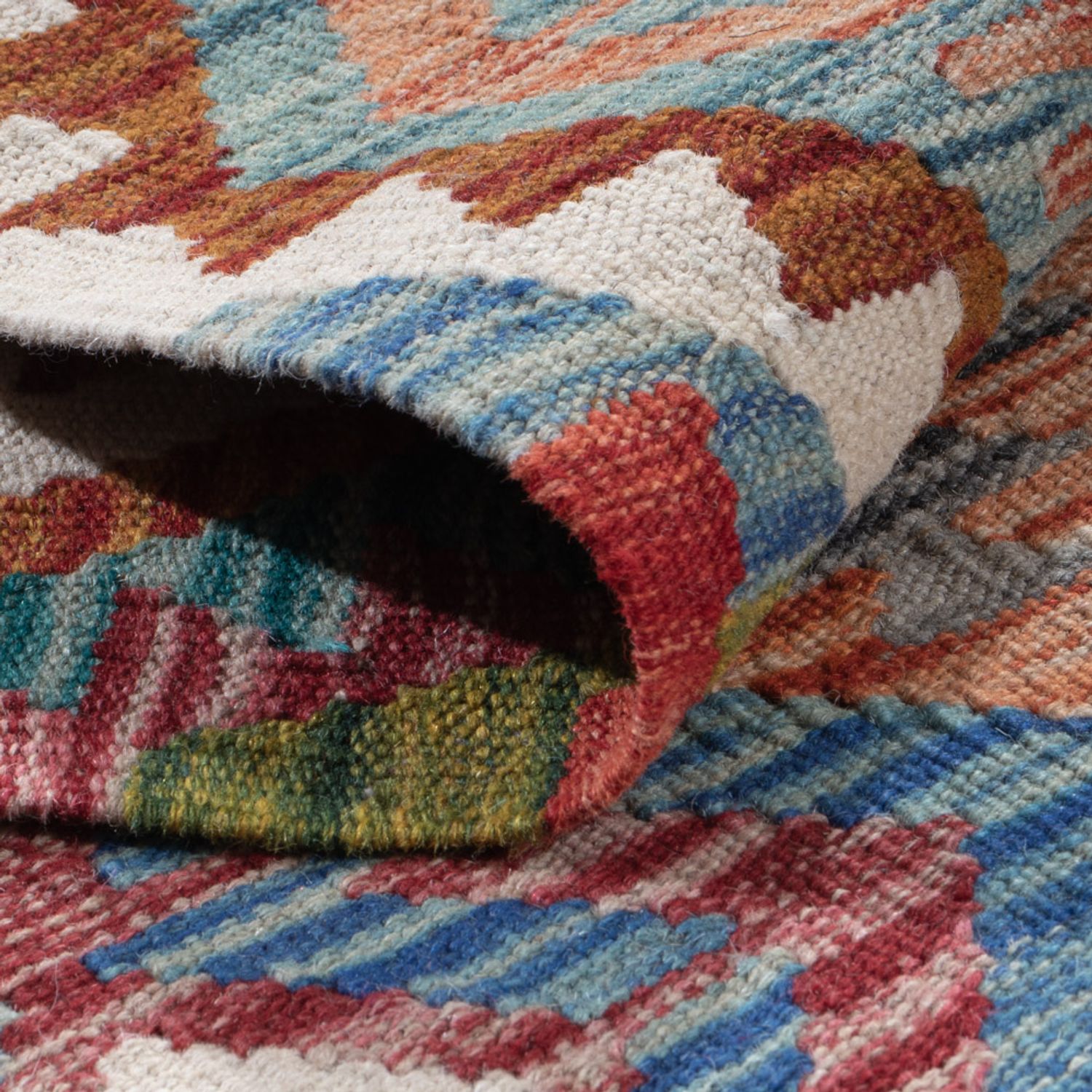 Runner Kelim Rug - Splash - 201 x 63 cm - multicolored