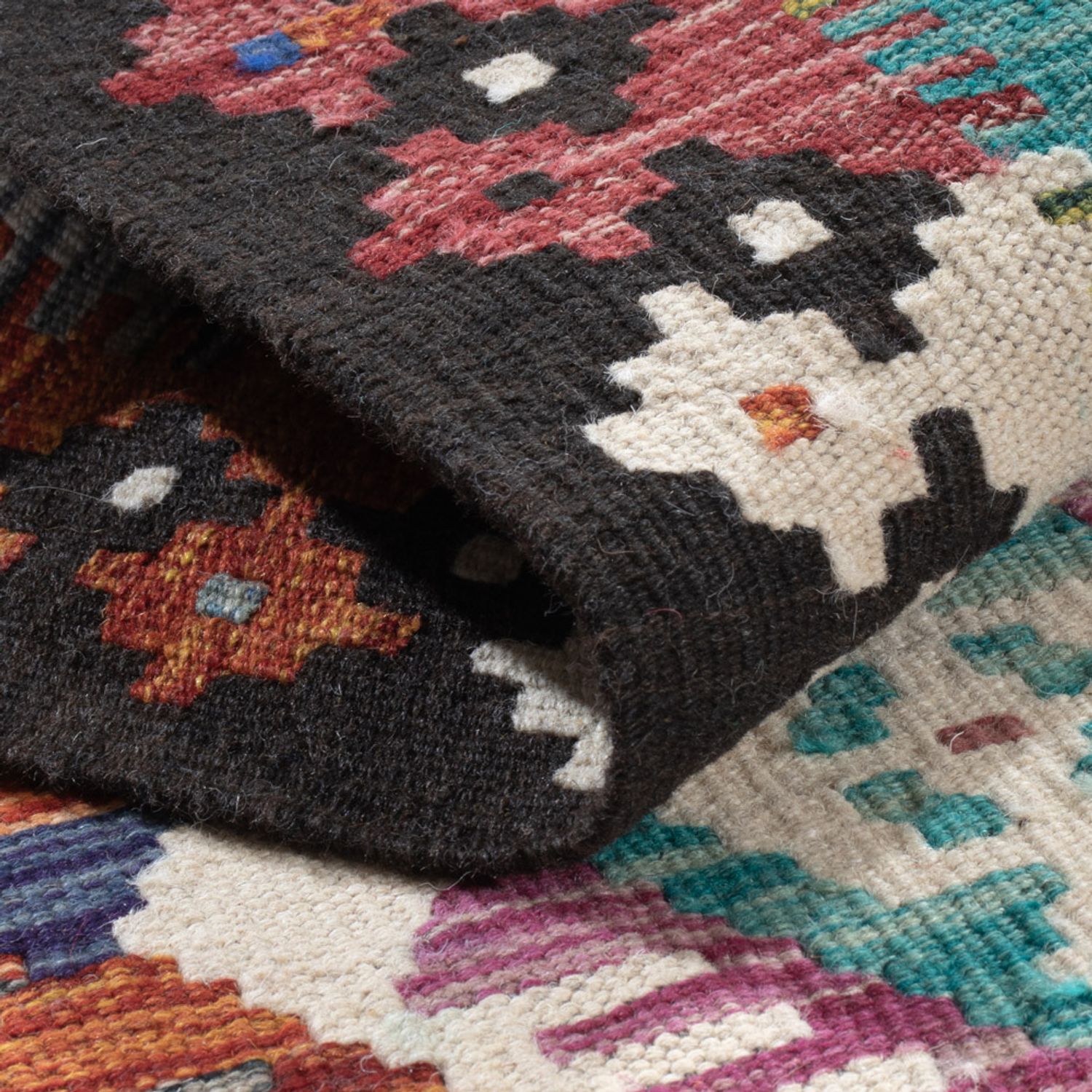 Løper Kelimteppe - Splash - 191 x 61 cm - flerfarget