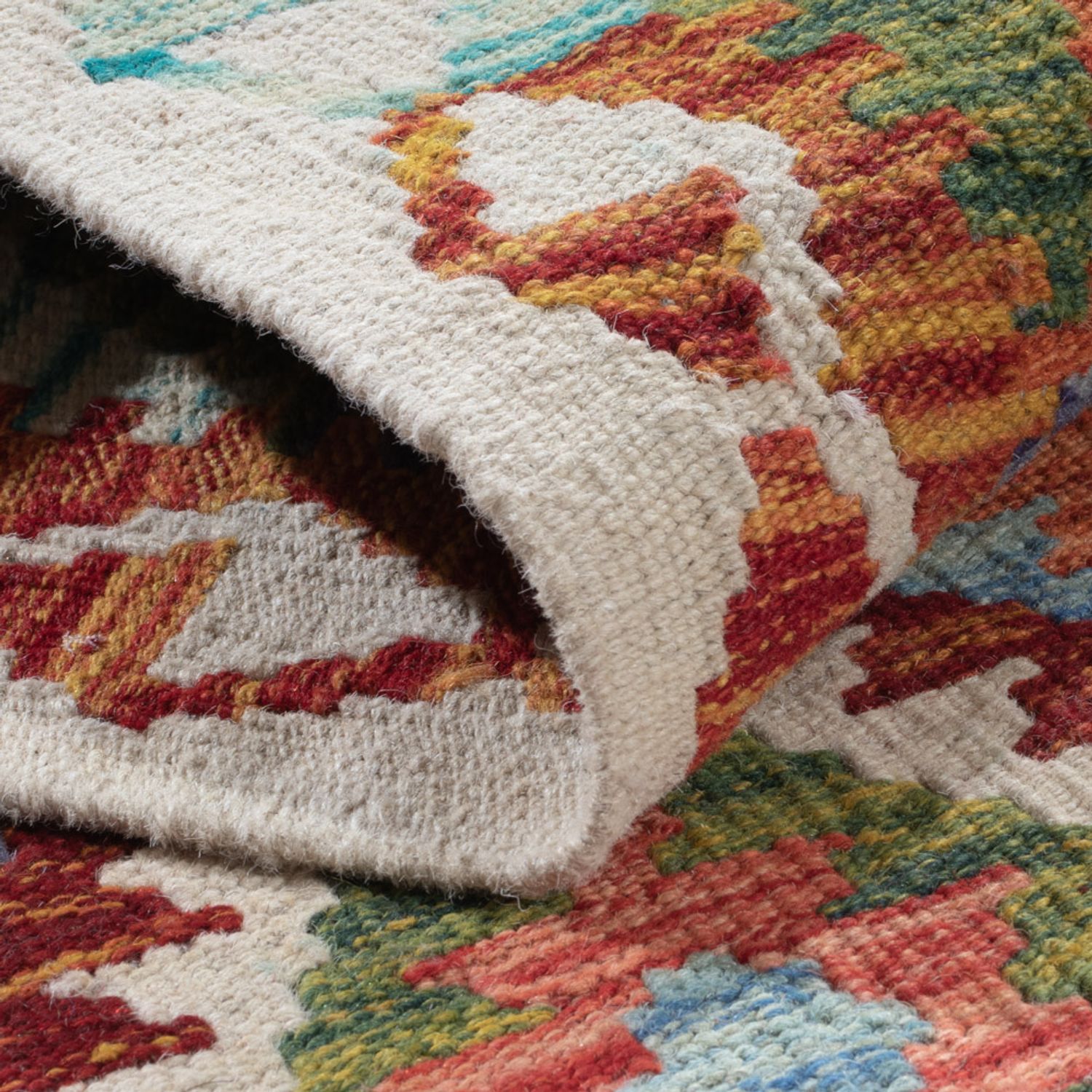 Løper Kelimteppe - Splash - 197 x 66 cm - flerfarget