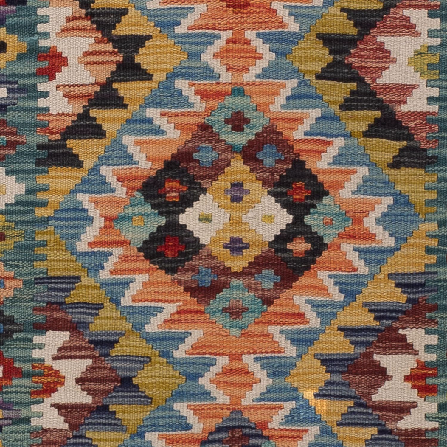 Løper Kelimteppe - Splash - 198 x 81 cm - flerfarget