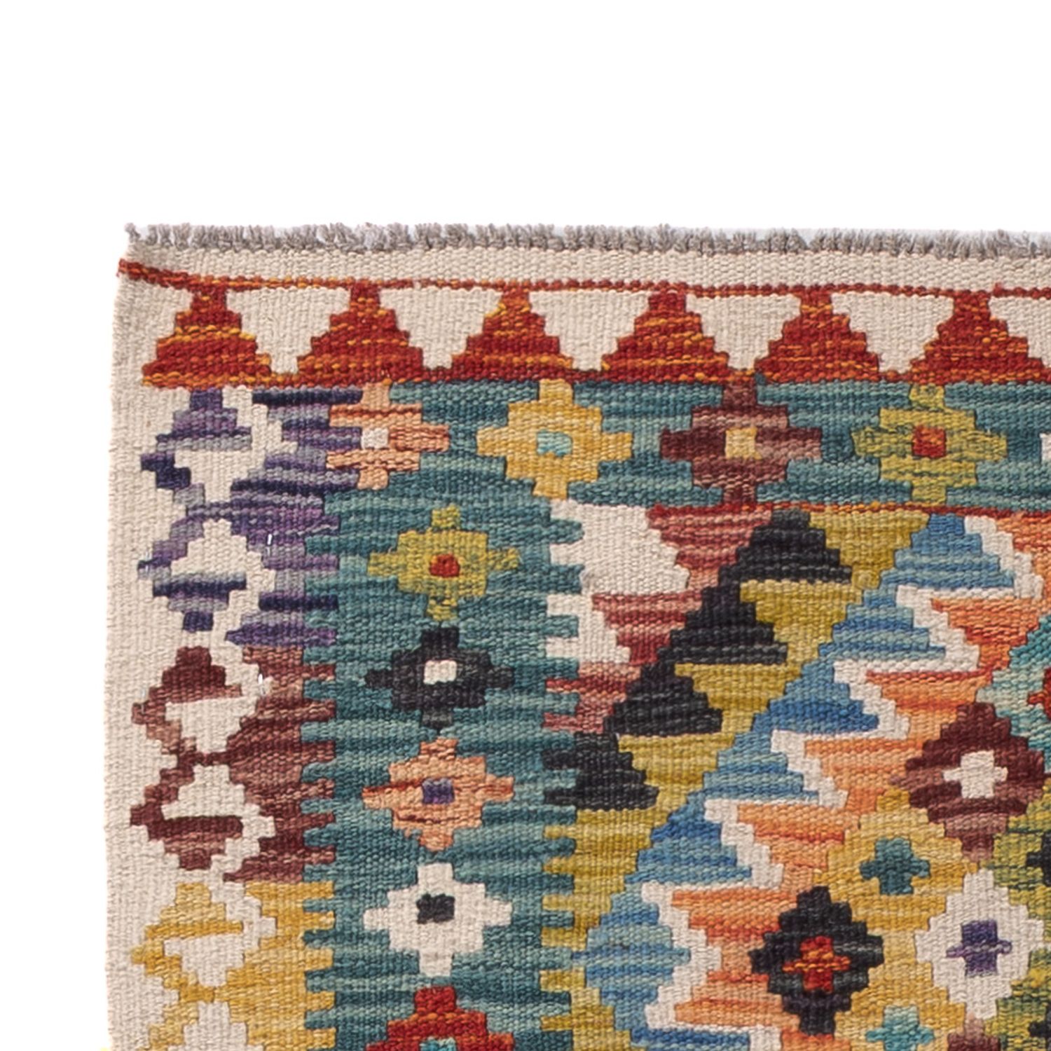 Løper Kelimteppe - Splash - 198 x 81 cm - flerfarget