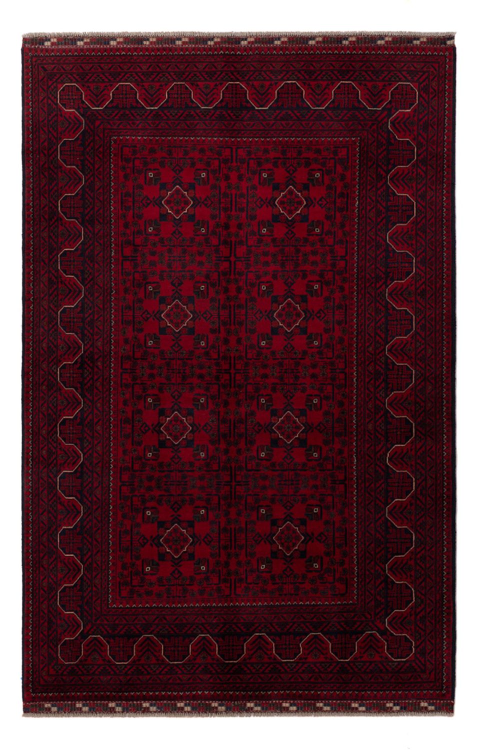 Afghan Rug - Kunduz - 245 x 162 cm - dark red
