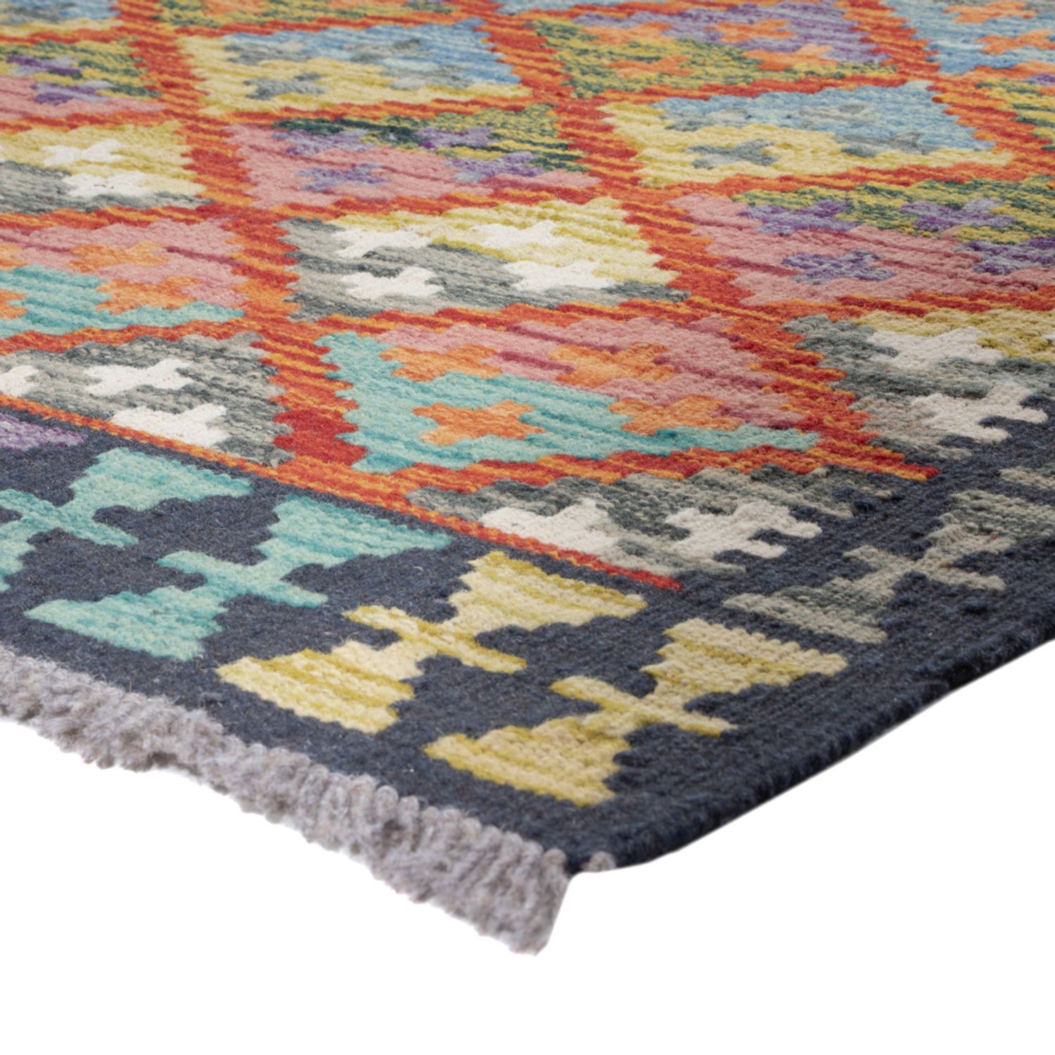Runner Kelim Rug - Splash - 198 x 82 cm - multicolored