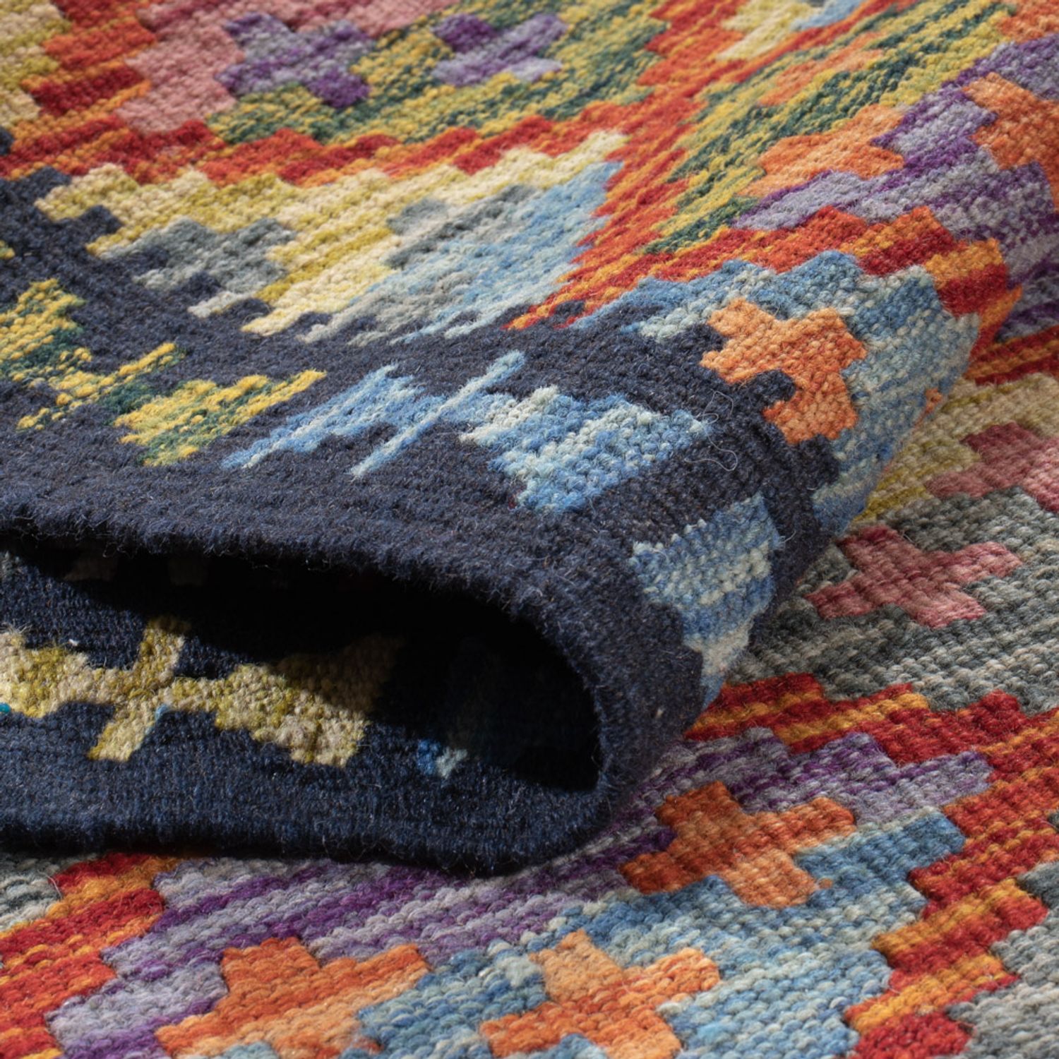 Runner Kelim Rug - Splash - 198 x 82 cm - multicolored