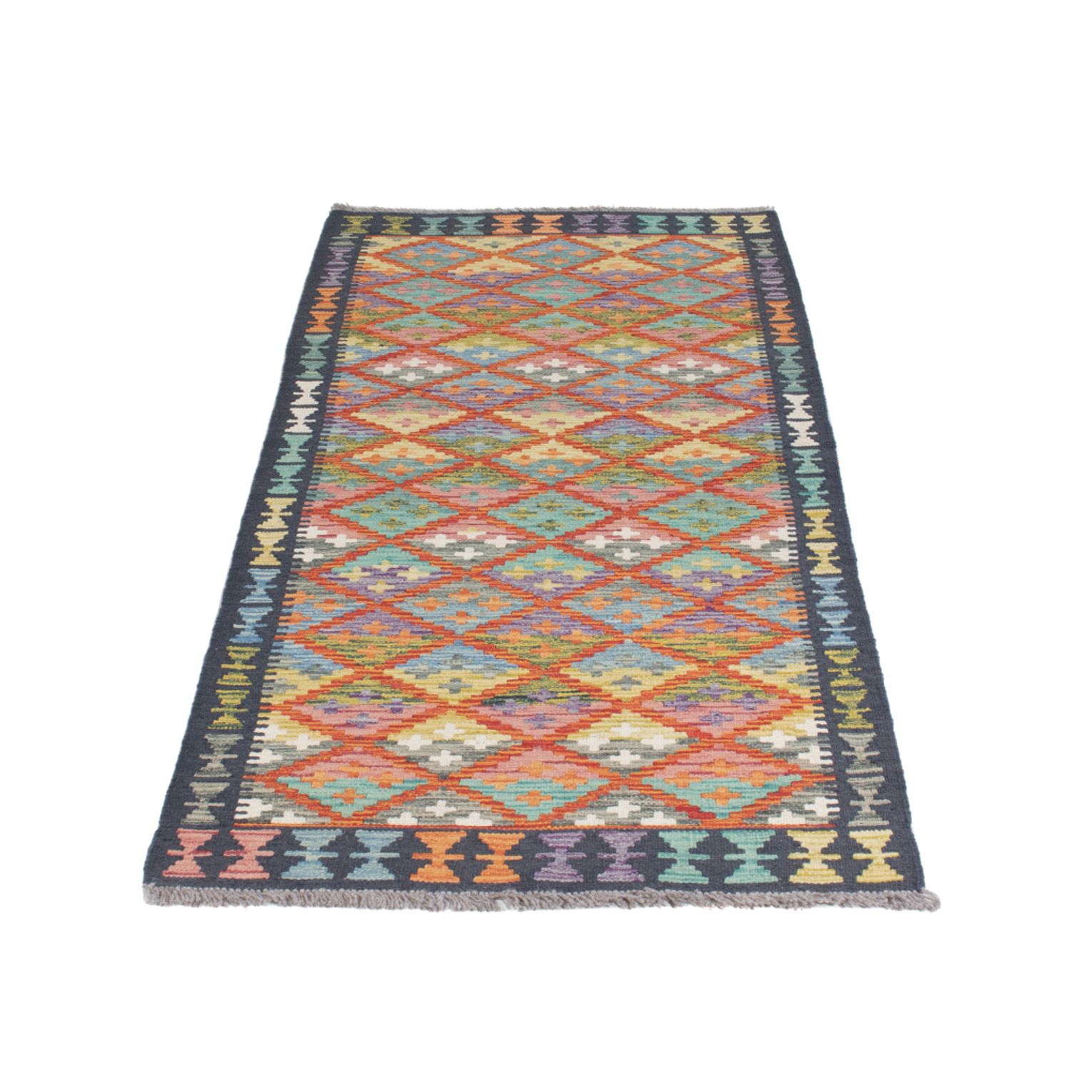 Runner Kelim Rug - Splash - 198 x 82 cm - multicolored
