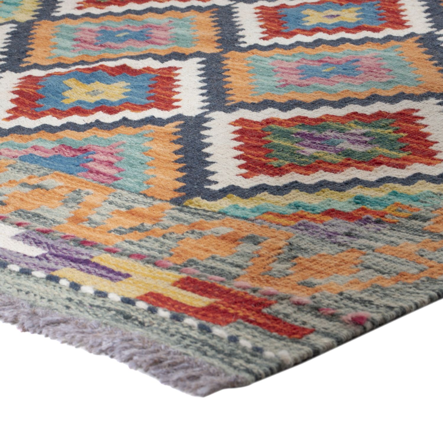 Runner Kelim Rug - Splash - 197 x 84 cm - multicolored