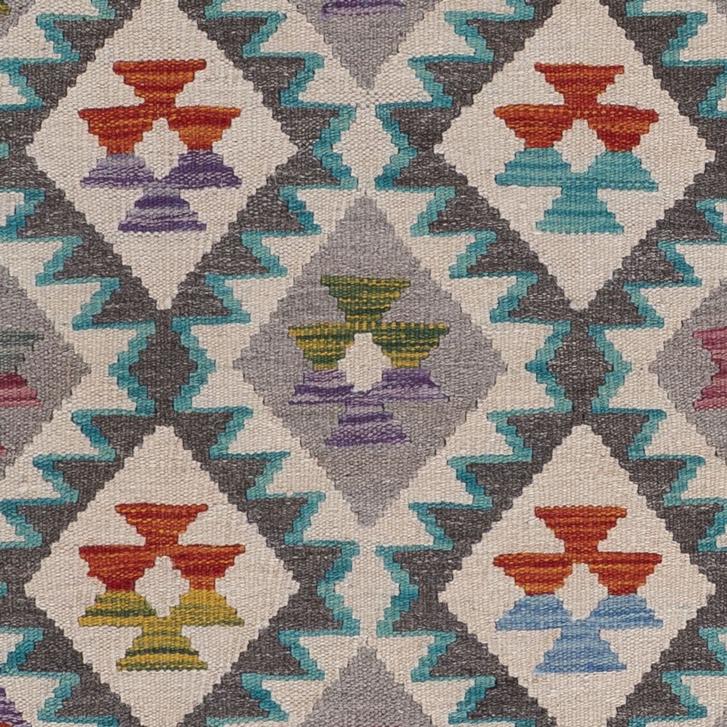 Løper Kelimteppe - Splash - 209 x 79 cm - flerfarget