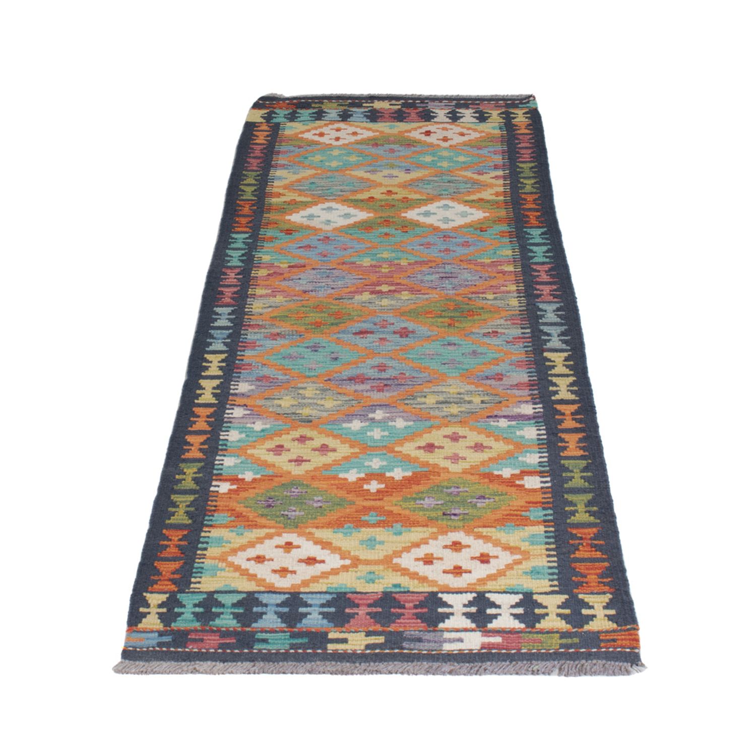 Runner Kelim Rug - Splash - 217 x 60 cm - multicolored