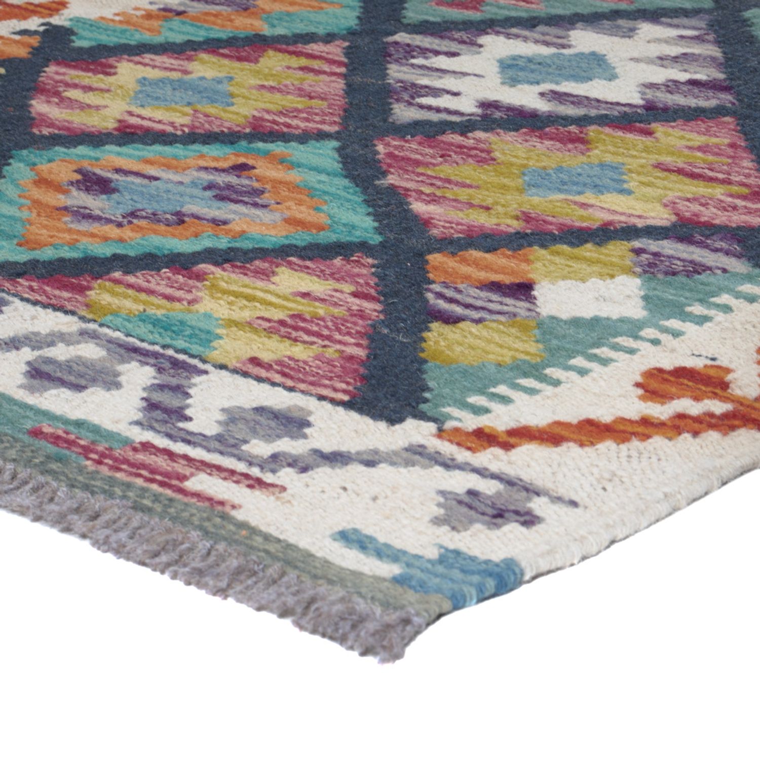 Runner Kelim Rug - Splash - 210 x 66 cm - multicolored