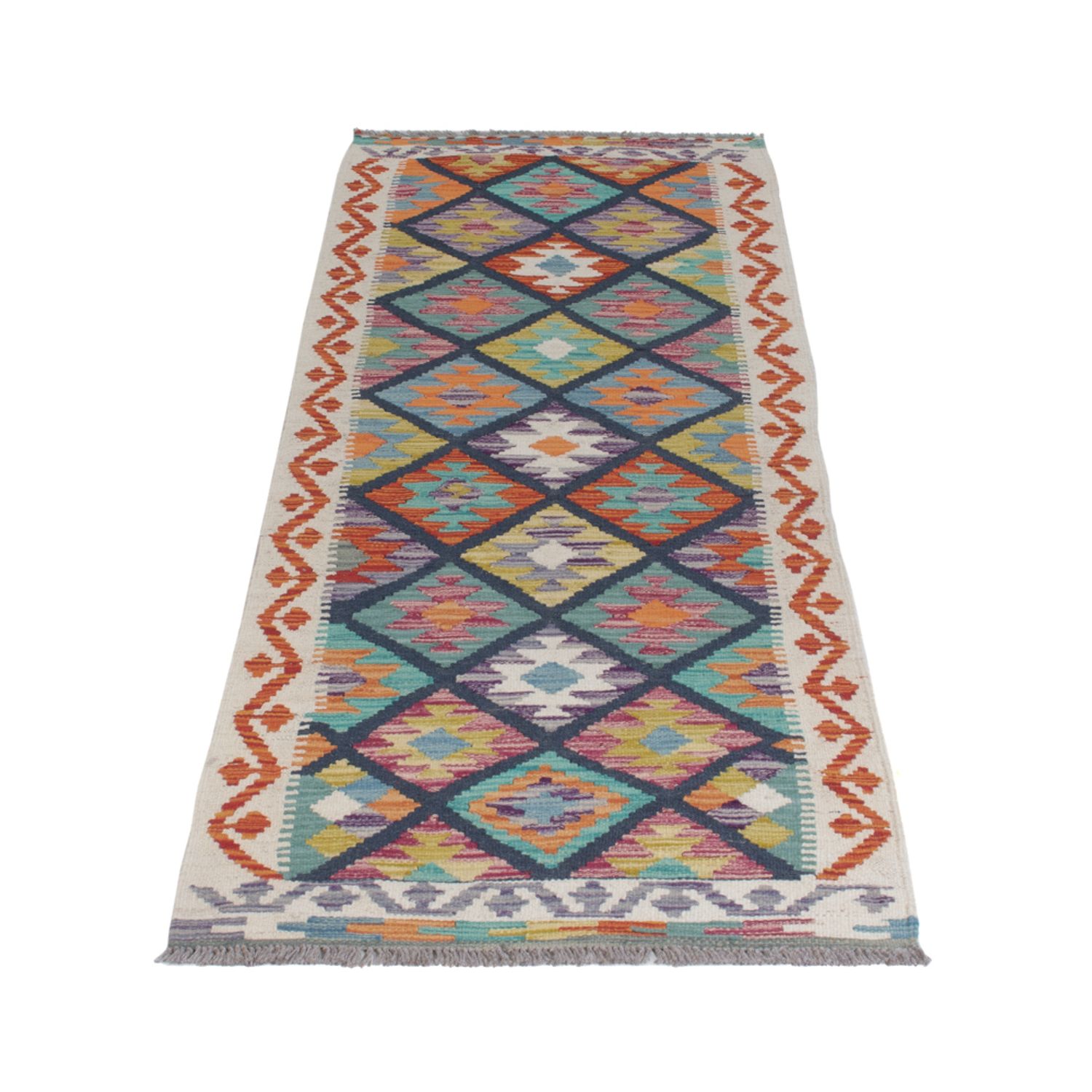 Runner Kelim Rug - Splash - 210 x 66 cm - multicolored