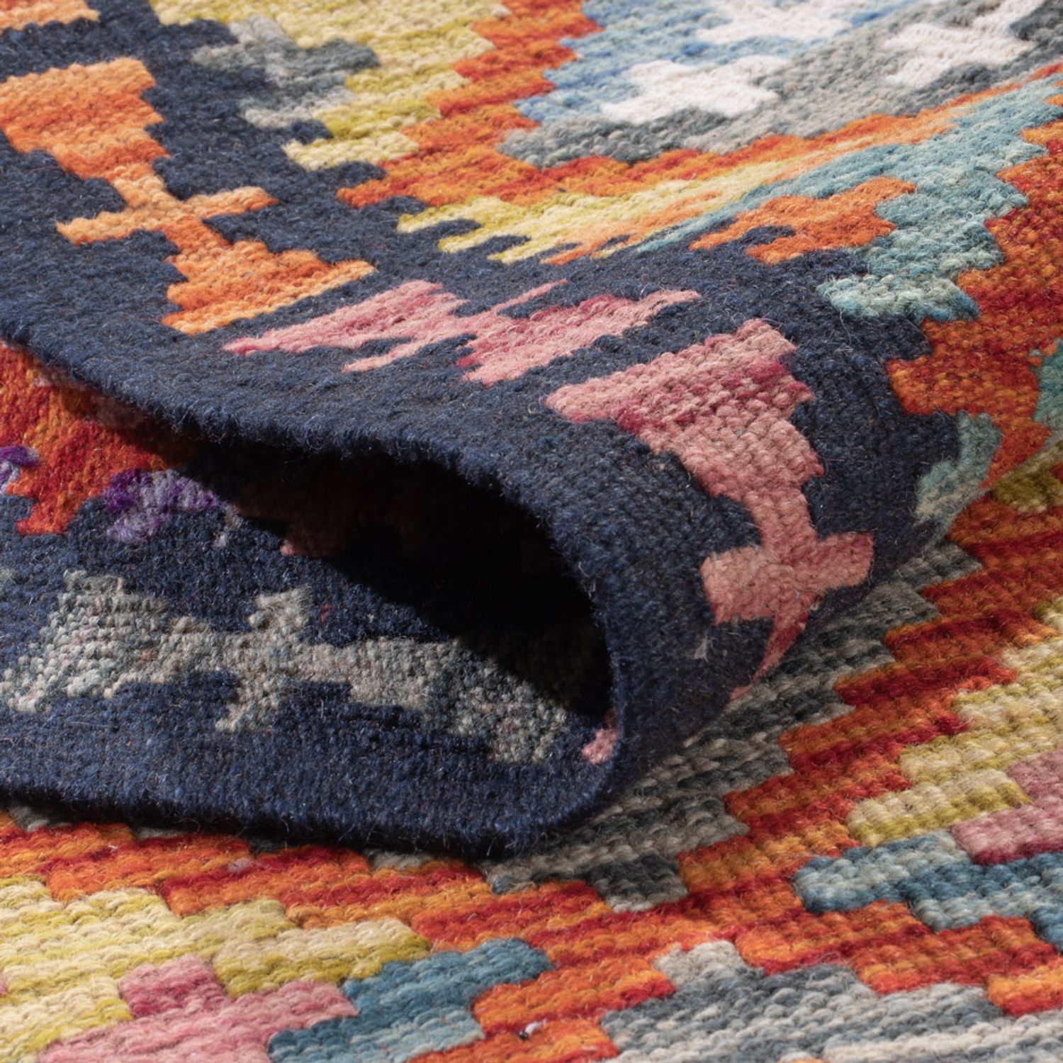 Runner Kelim Rug - Splash - 204 x 80 cm - multicolored