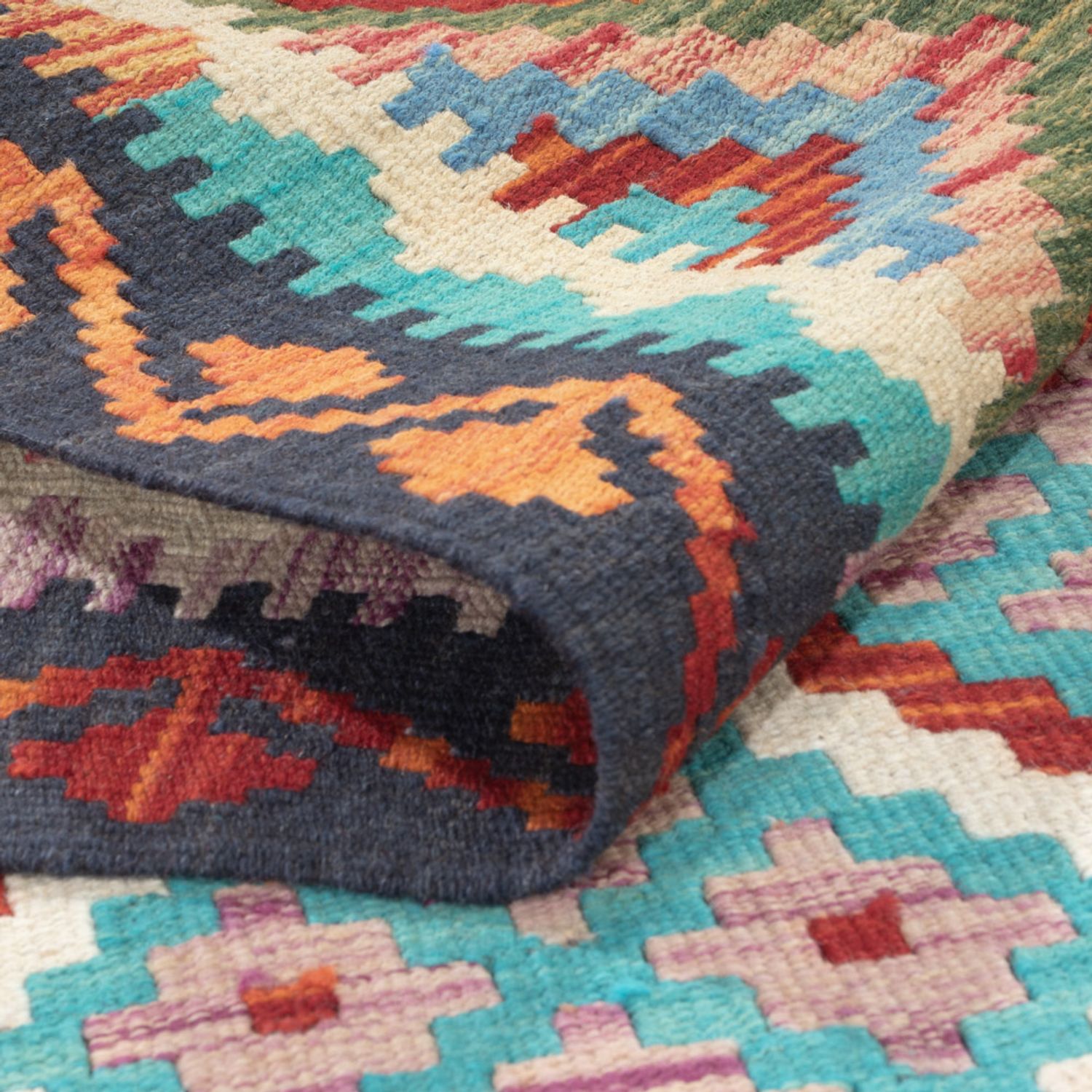 Runner Kelim Rug - Splash - 193 x 79 cm - multicolored