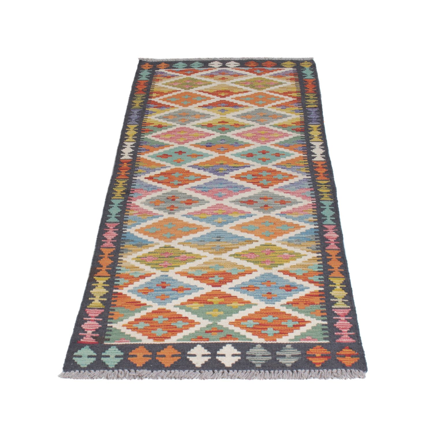 Runner Kelim Rug - Splash - 202 x 67 cm - multicolored
