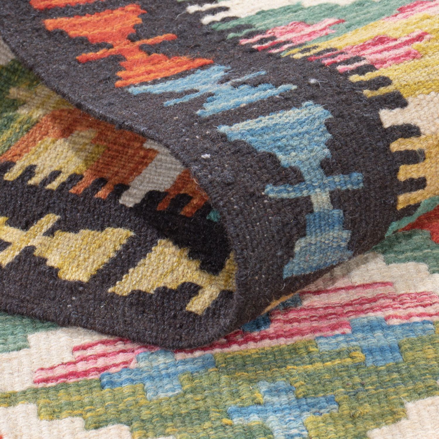 Runner Kelim Rug - Splash - 196 x 65 cm - multicolored