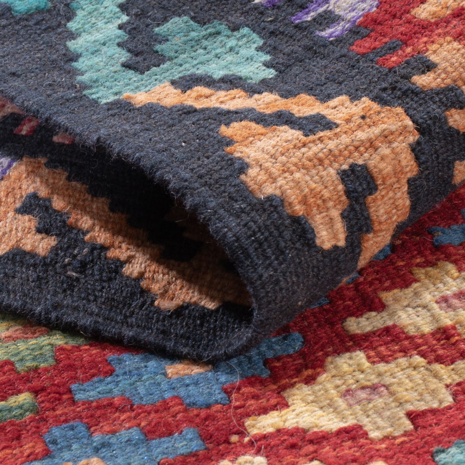 Runner Kelim Rug - Splash - 200 x 60 cm - multicolored