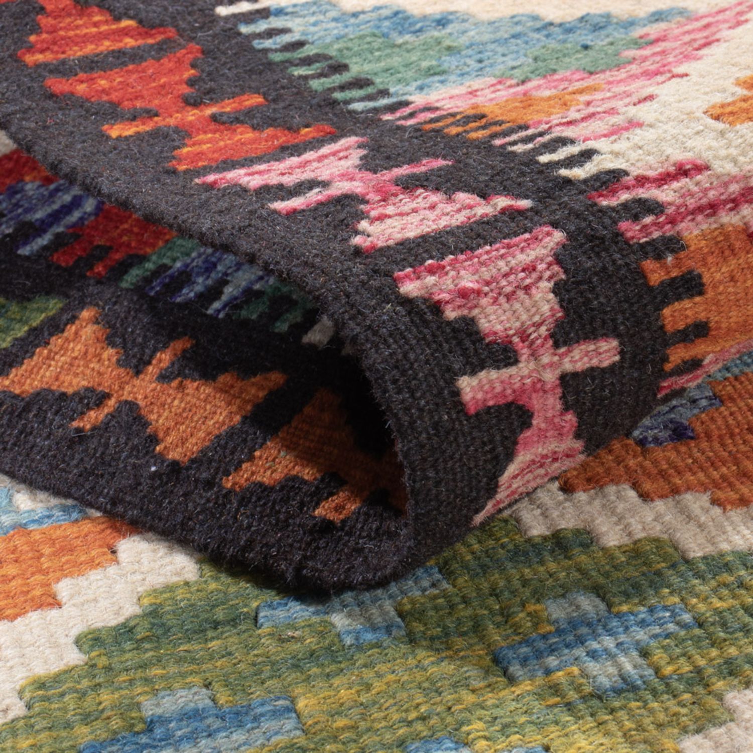 Runner Kelim Rug - Splash - 197 x 63 cm - multicolored