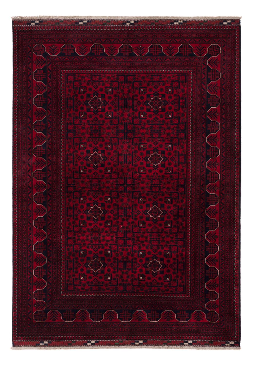 Afghan Rug - Kunduz - 235 x 164 cm - dark red