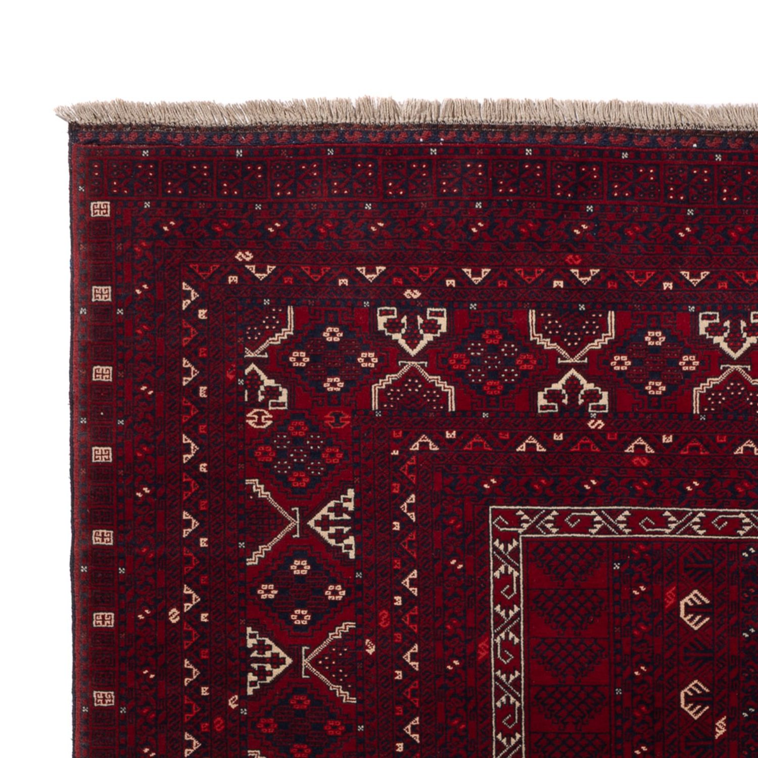Afghan Rug - 242 x 166 cm - dark red