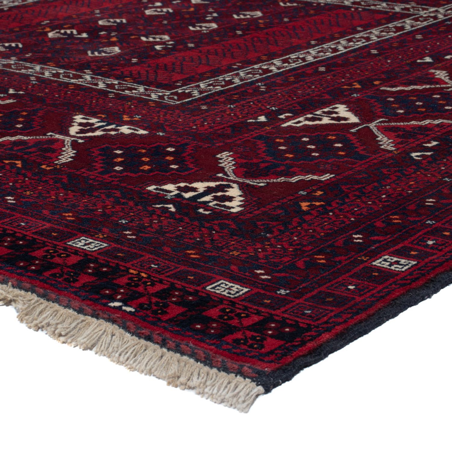 Afghan Rug - 246 x 159 cm - dark red