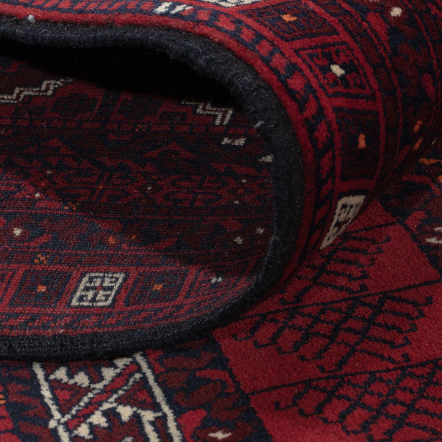 Afghan Rug - 246 x 159 cm - dark red