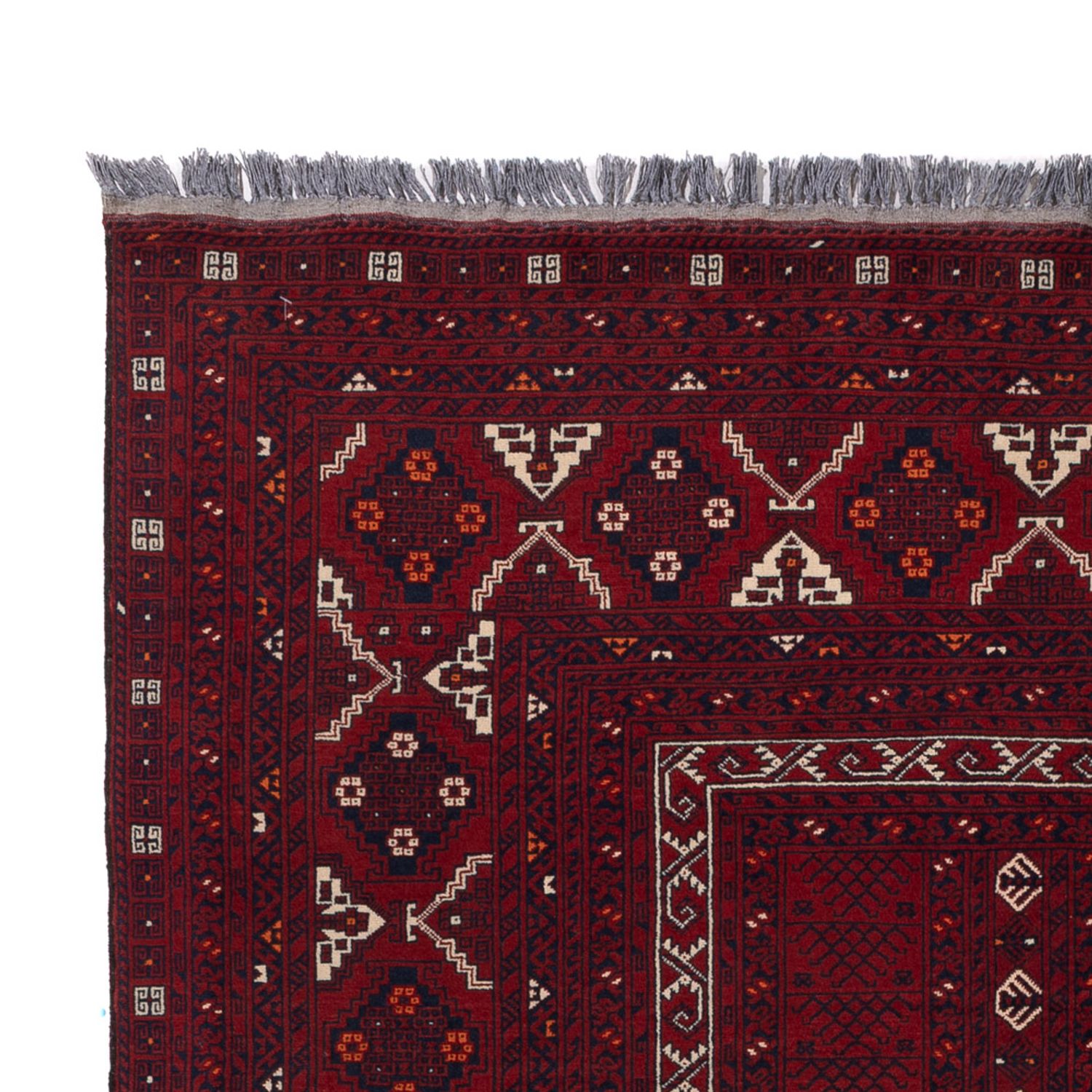 Afghan Rug - 254 x 156 cm - dark red