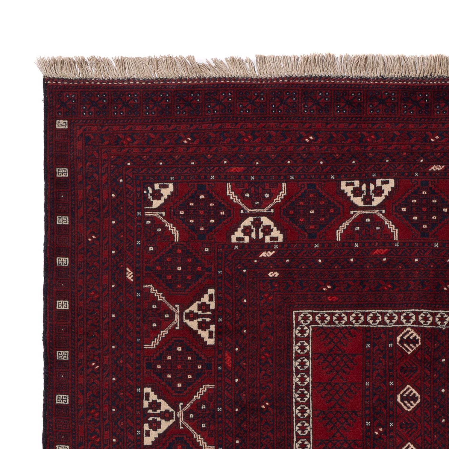 Afghan Rug - 246 x 157 cm - dark red