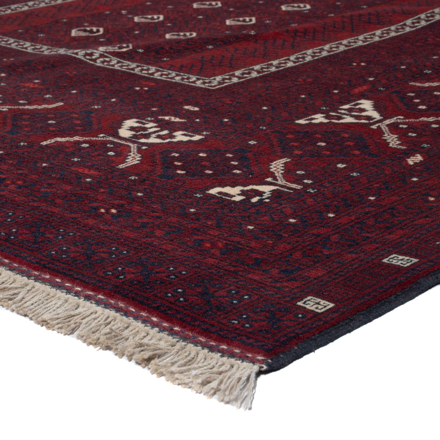 Afghan Rug - 246 x 157 cm - dark red