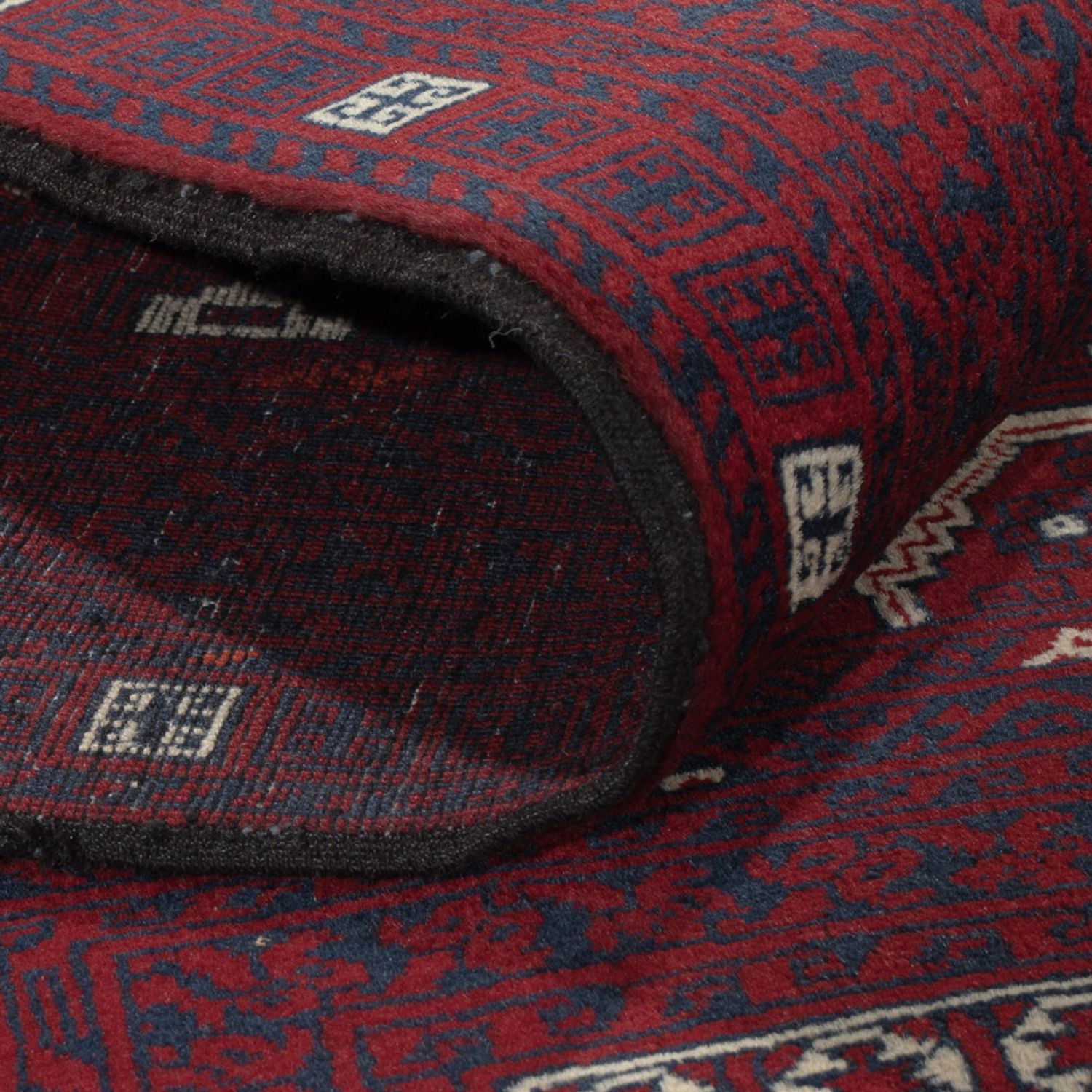 Afghan Rug - 246 x 151 cm - dark red