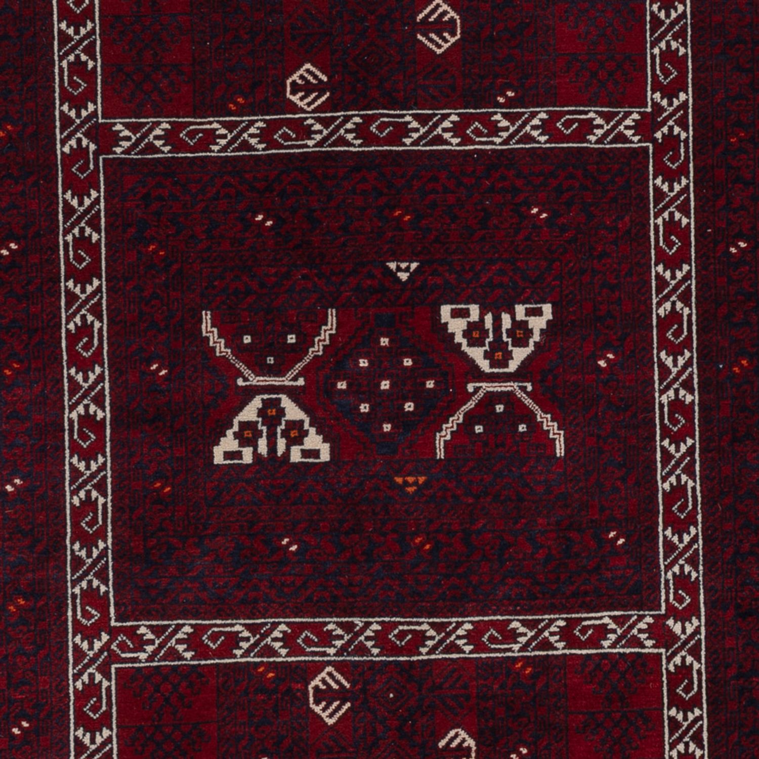 Afghan Rug - 251 x 149 cm - dark red
