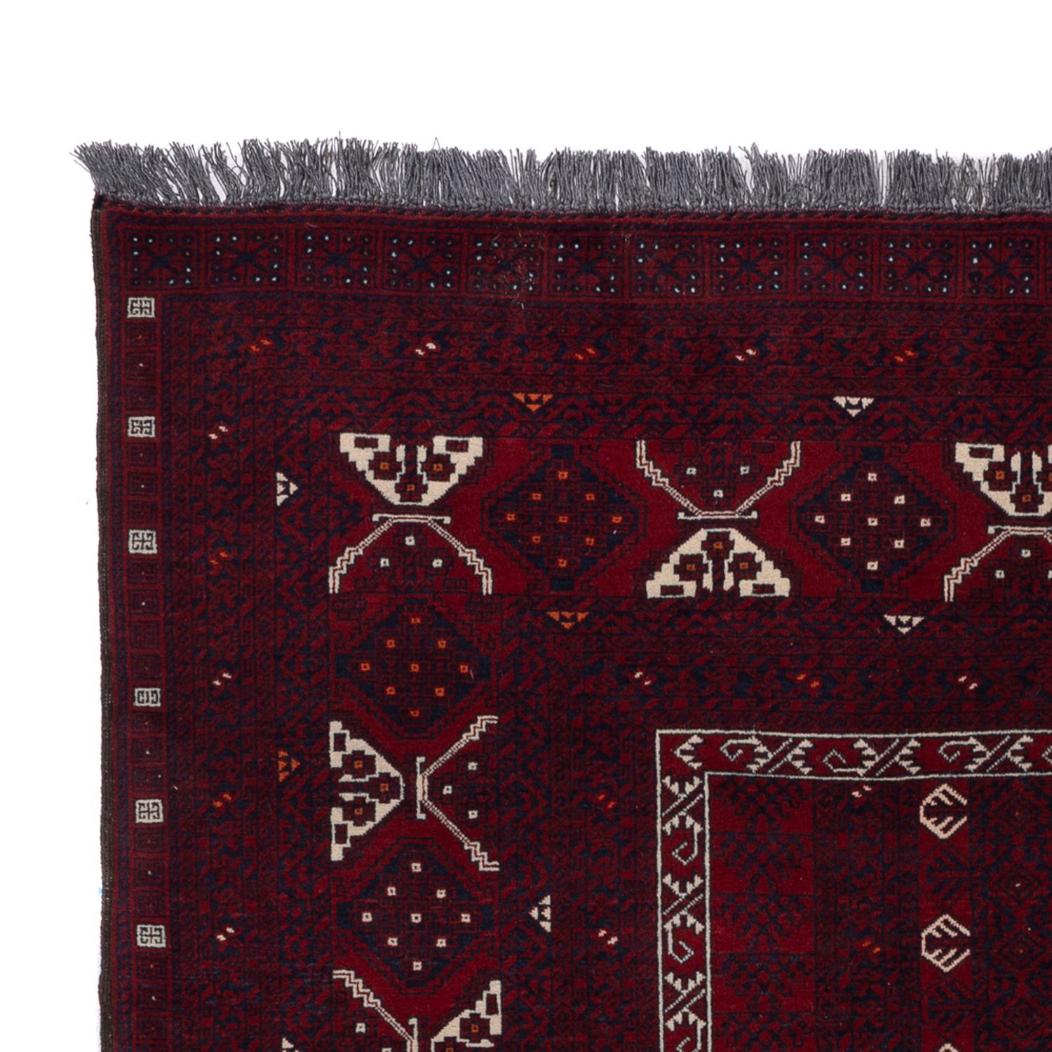 Afghan Rug - 251 x 149 cm - dark red