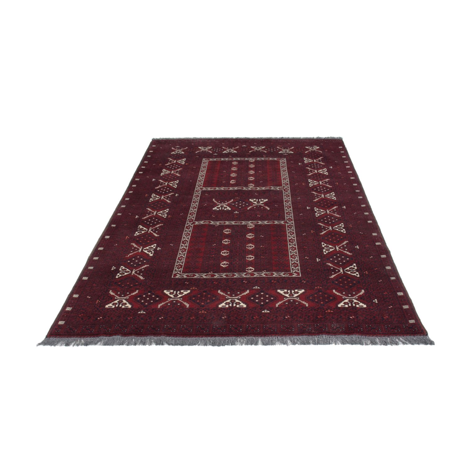 Afghan Rug - 251 x 149 cm - dark red