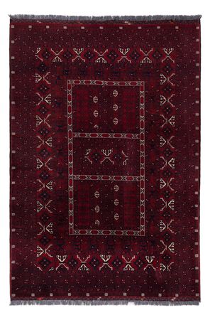 Afghan Rug - 239 x 163 cm - dark red