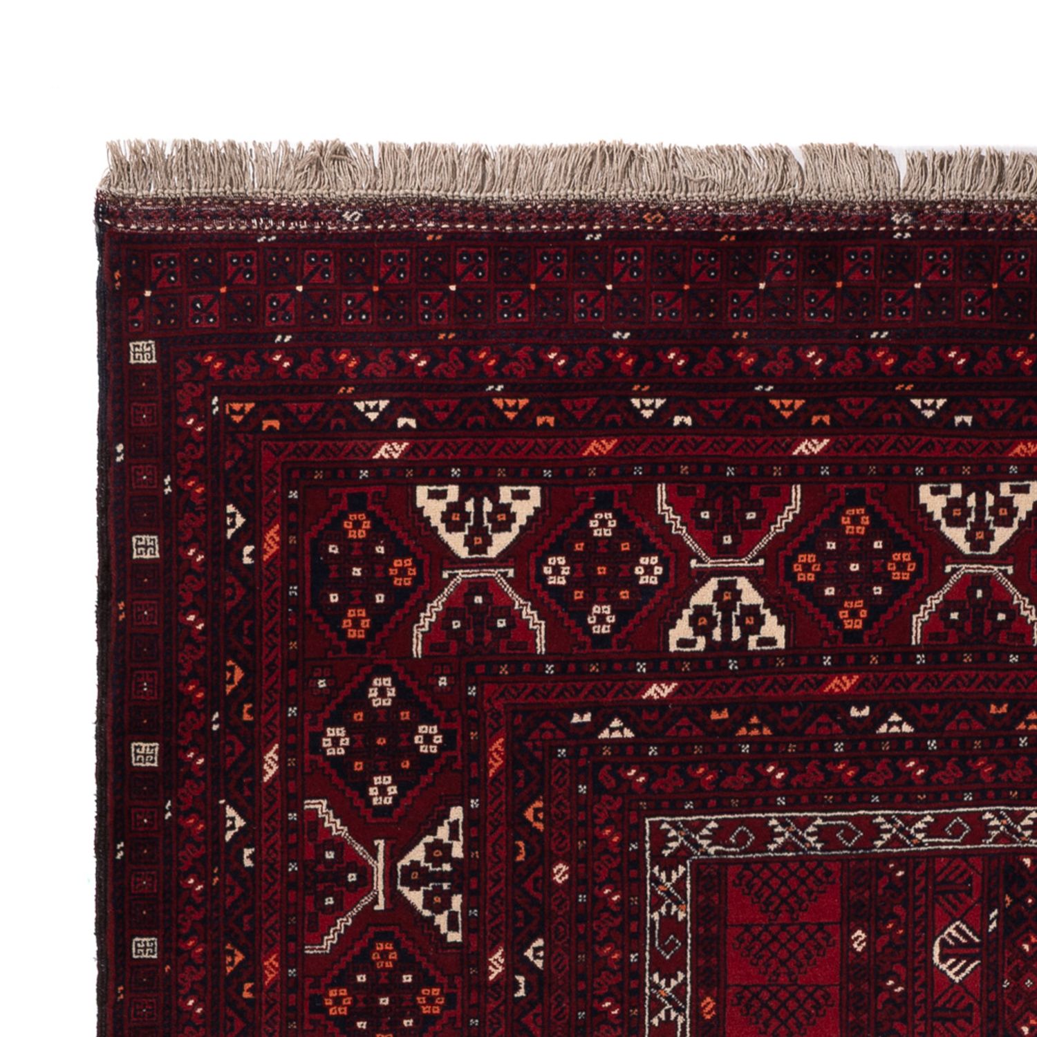 Afghan Rug - 242 x 165 cm - dark red