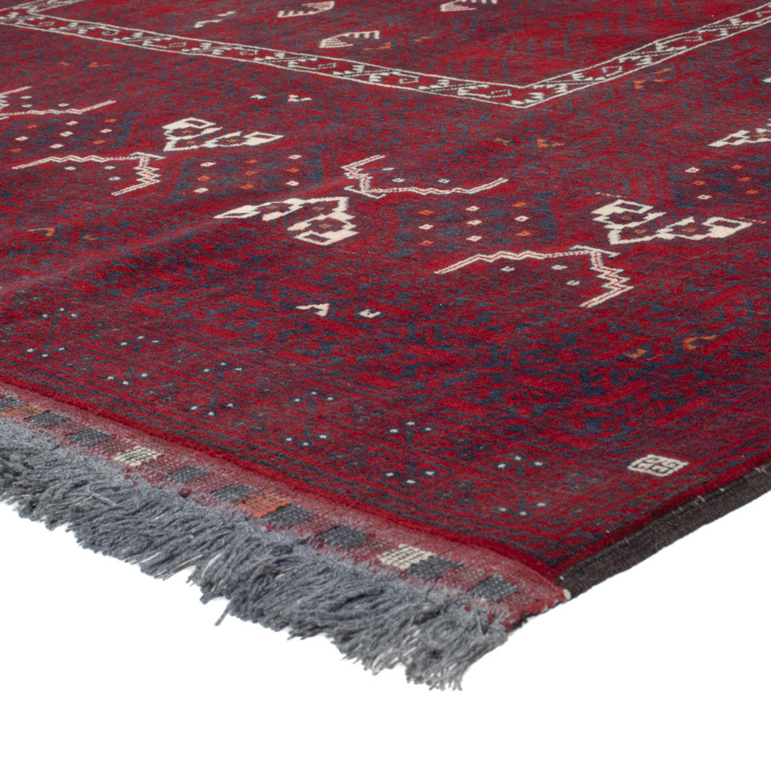 Afghan Rug - 248 x 153 cm - dark red