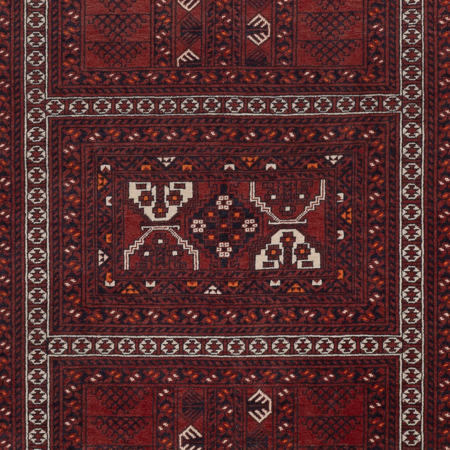 Afghan Rug - 241 x 156 cm - dark red