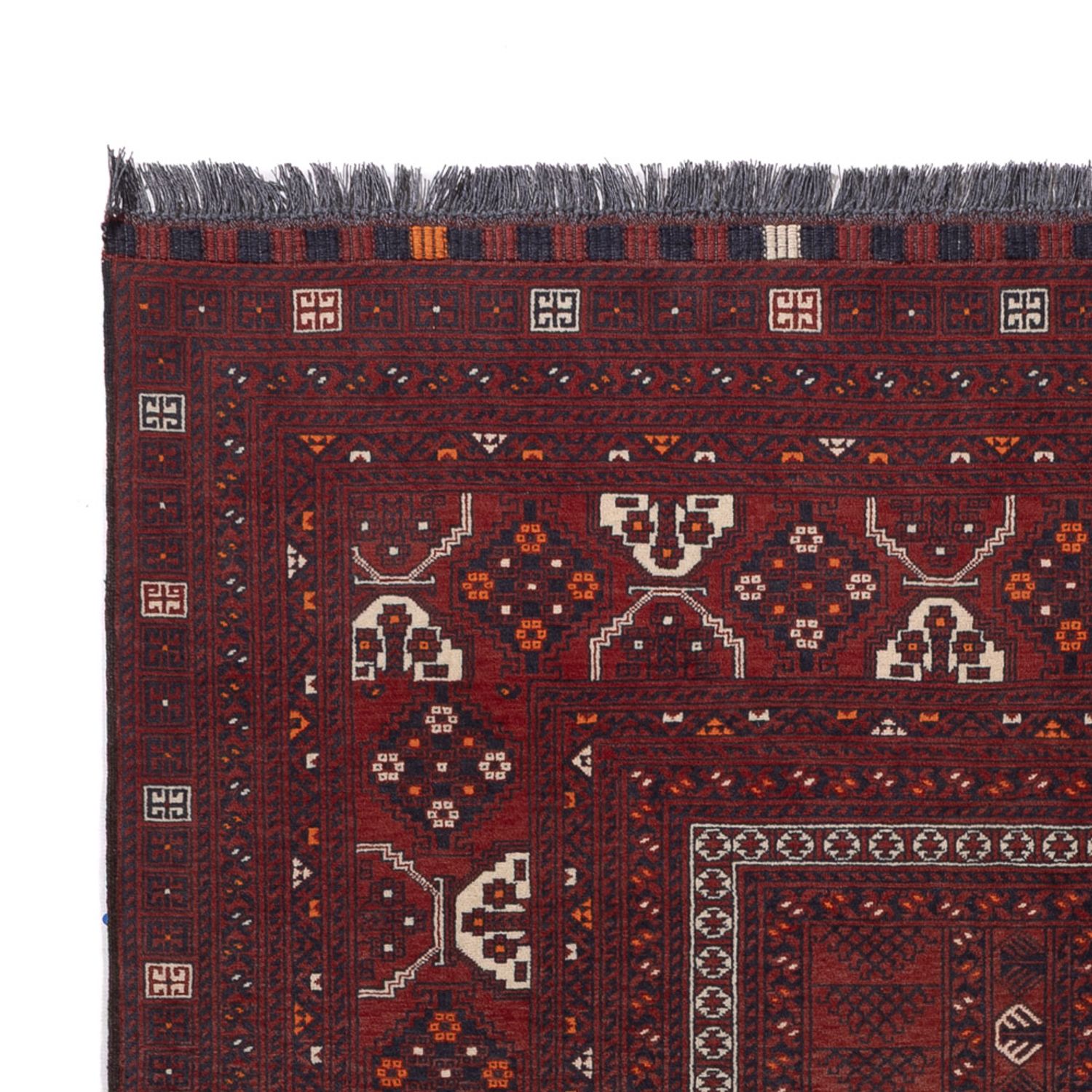 Afghan Rug - 241 x 156 cm - dark red