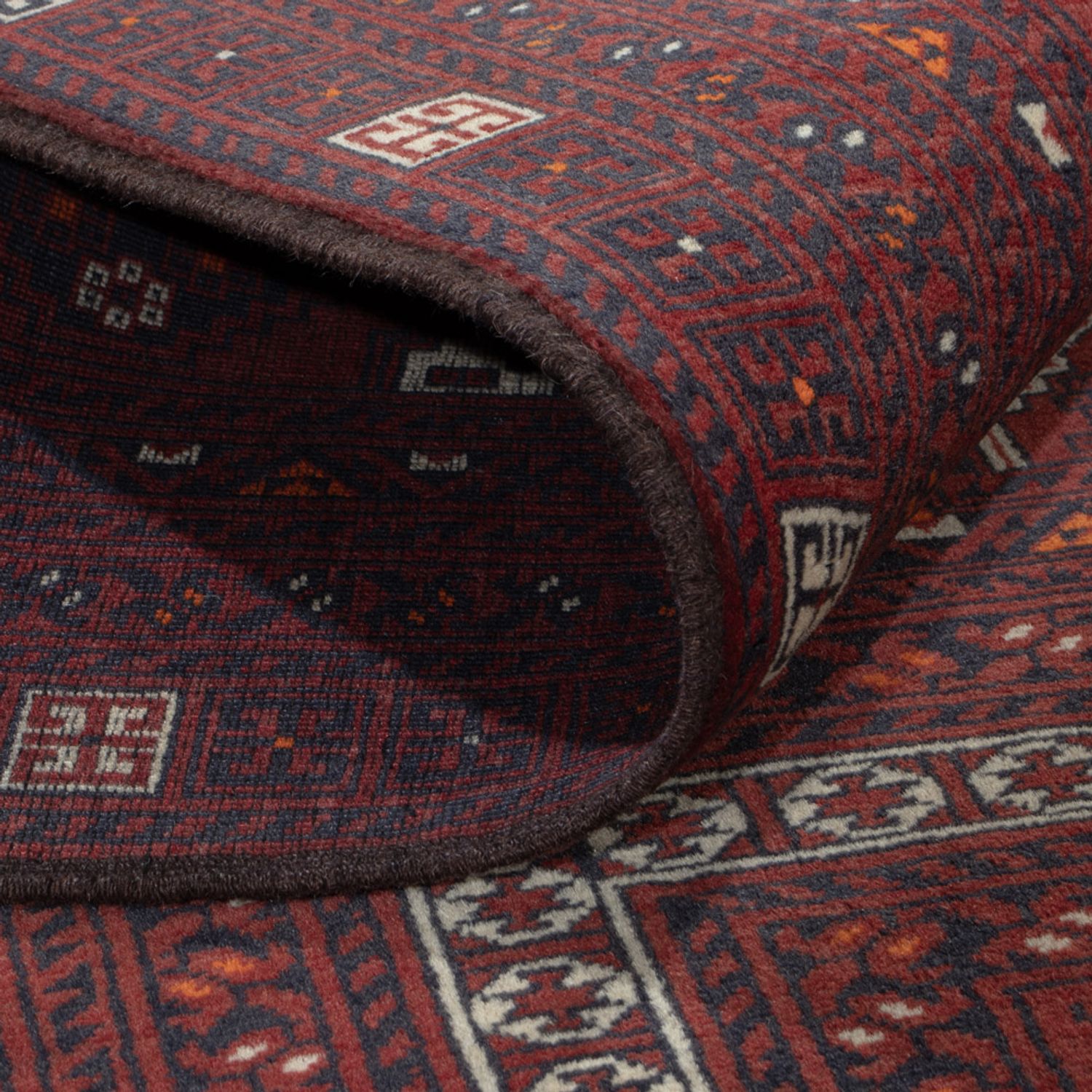 Afghan Rug - 241 x 156 cm - dark red