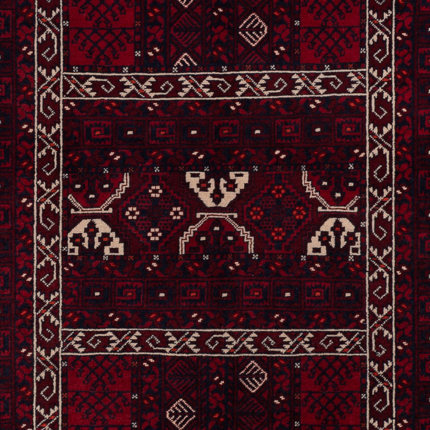 Afghan Rug - 240 x 152 cm - dark red